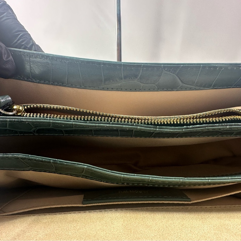 NEW JASON WU ORBIT SAGE LEAF GREEN LEATHER CROC EMBOSSED BAG AUTHENTIC - Picture 13 of 16